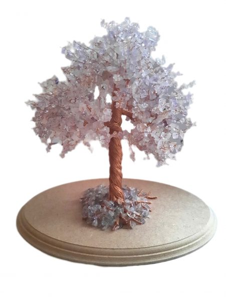 SPRZEDANE – Drzewko Szczęścia Ametyst – Kamień księżycowy 24cm (1700)