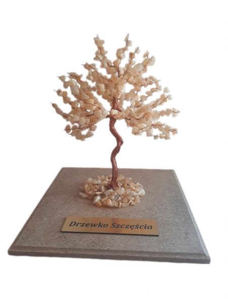 Drzewko Szczęścia Jadeit miodowy 16cm (1725)